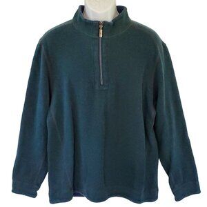 Tommy Bahama Sweater Sweatshirt Men's L Reversible Pullover 1/4 Zip Knit Stretch